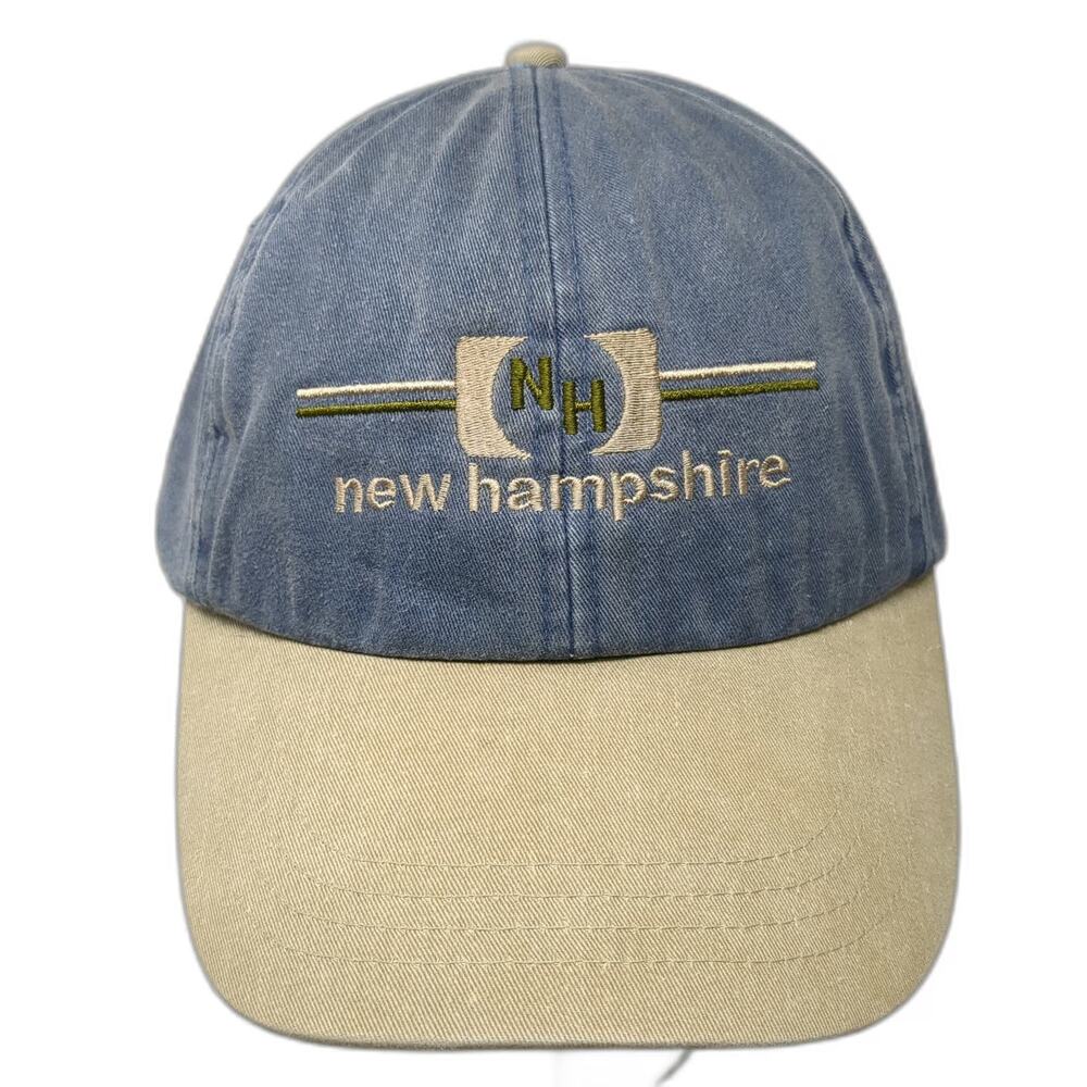 Mountain Tops Baseball Cap Blue Beige One Size New Hampshire Cotton Logo Hat
